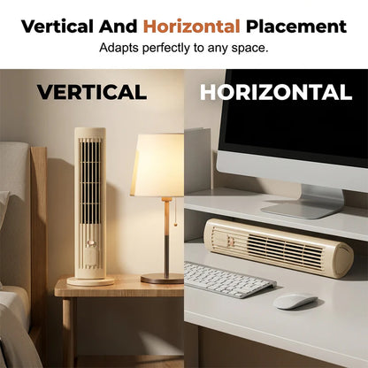 💨🔋 Újratölthető légkeringető ventilátor –✨ Álló és fekvő módban is használható🌀Vezeték nélkül, hosszú üzemidővel