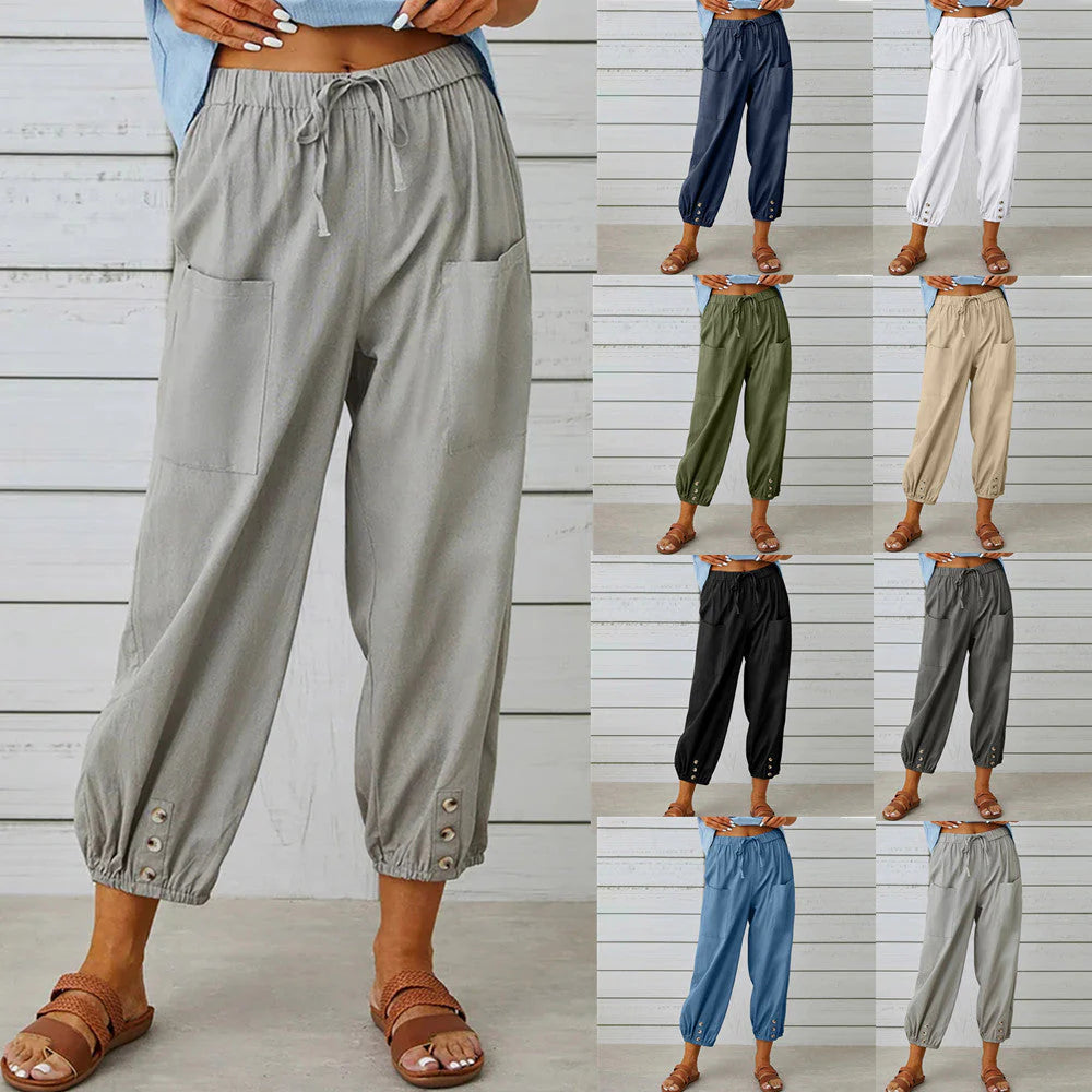 😜40% árcsökkentés👖💖 Puha pamut-len szövet – Lélegző, nem gyűrődik, napokig kényelmes!