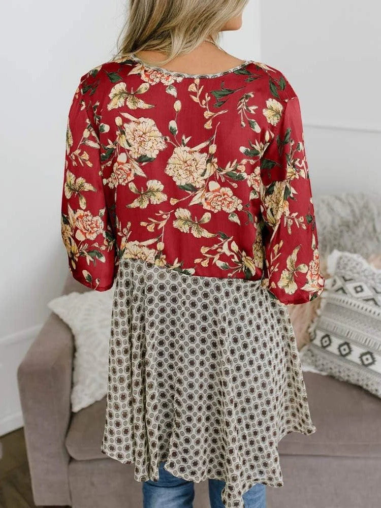😜50% árcsökkentés 🎁Ingyenes ajándék-📿Gyönyörű nyaklánc🌸 Boho virágmintás sifon kardigán – Könnyű, fodros és sokoldalú nyári stílus!