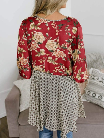 😜50% árcsökkentés 🎁Ingyenes ajándék-📿Gyönyörű nyaklánc🌸 Boho virágmintás sifon kardigán – Könnyű, fodros és sokoldalú nyári stílus!