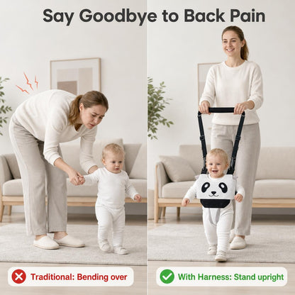 👶🐼 Hárompontos támasztórendszerű járáskorlátozó – Támogatja az első lépéseket, védi a baba gerincét! 🌿✨