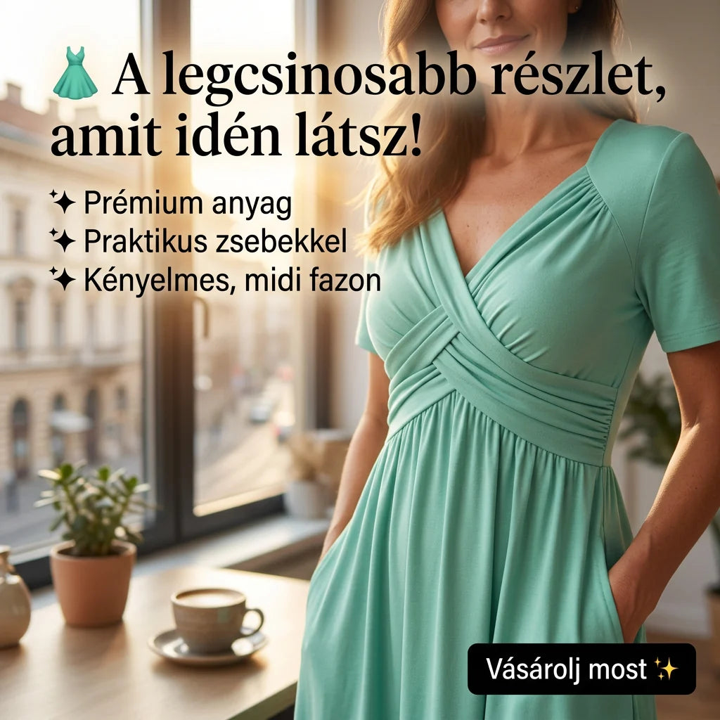 📿Ingyenes rózsa nyaklánc👗💖 Szív alakú nyakkivágású ruha – Prémium légáteresztő keverék, ráncálló utazási alapdarab! ✨🌿