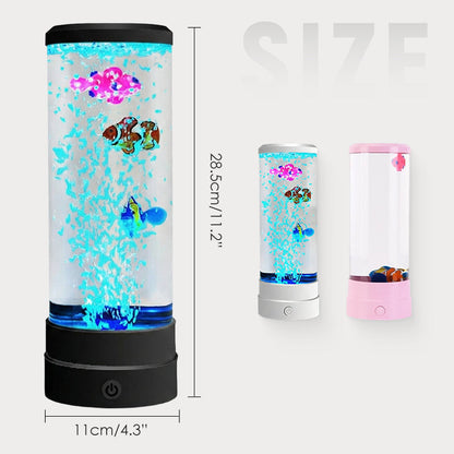 🐠 Buborékhalas hangulatlámpa🌈 7 színű LED lámpa – Távirányítós relaxációs dekorlámpa！