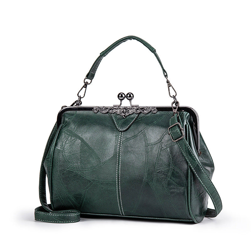 🥇👍Kiváló minőség, sok pozitív értékelés👜 Vintage növényi cserzésű PU táska – Fekete titánkeretes, sokféle hordásmód✨