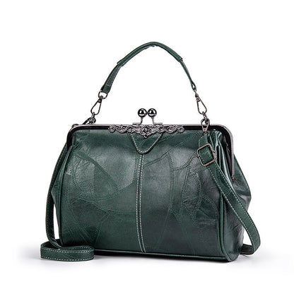 🥇👍Kiváló minőség, sok pozitív értékelés👜 Vintage növényi cserzésű PU táska – Fekete titánkeretes, sokféle hordásmód✨