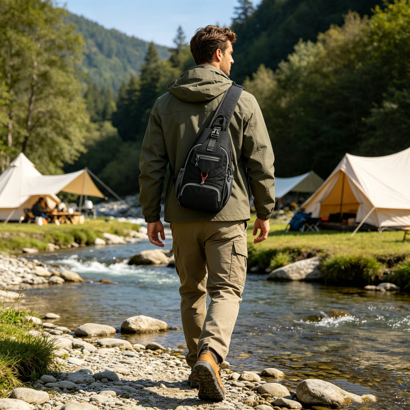 🎒 Férfi outdoor válltáska💧 Vízálló Oxford táska – Több zsebbel ellátott, rendezett tárolás kirándulásokhoz！
