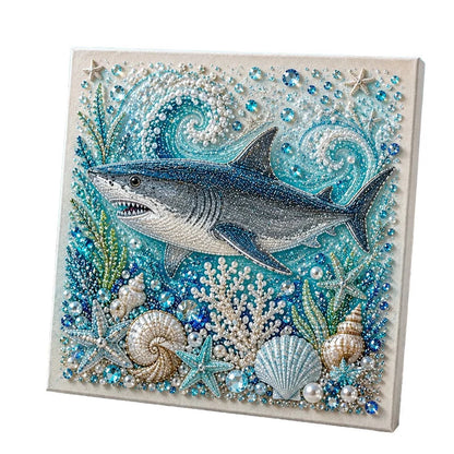 🐚✨ Tengeri élőlények DIY gyöngyfestő készlet – Ragyogó műgyöngyökkel, 8 mintában! 🎨💎