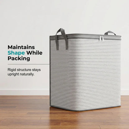 📦 Nagy kapacitású otthoni tárolózsák – Összecsukható, helyet spóroló design👜 Megerősített fülek + simán működő dupla cipzár！