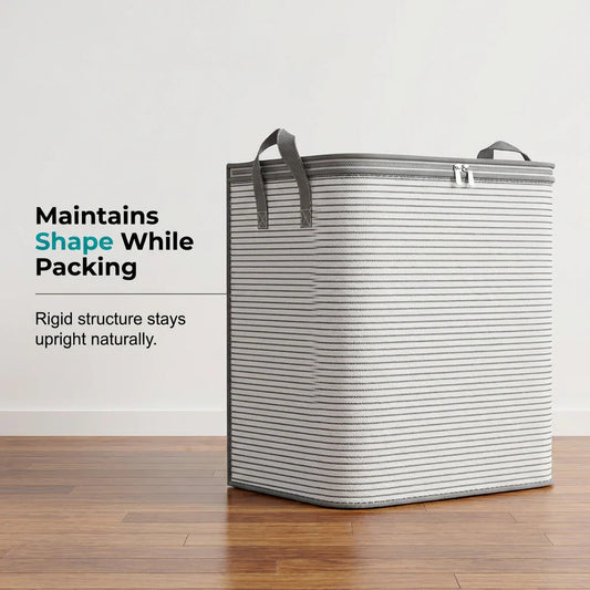 📦 Nagy kapacitású otthoni tárolózsák – Összecsukható, helyet spóroló design👜 Megerősített fülek + simán működő dupla cipzár！