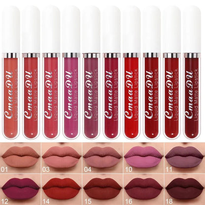 💄✨ 10 részes matt folyékony rúzs szett – Vízálló, egész nap tartó, hidratáló, E-vitaminnal és természetes olajokkal! 🌸💋