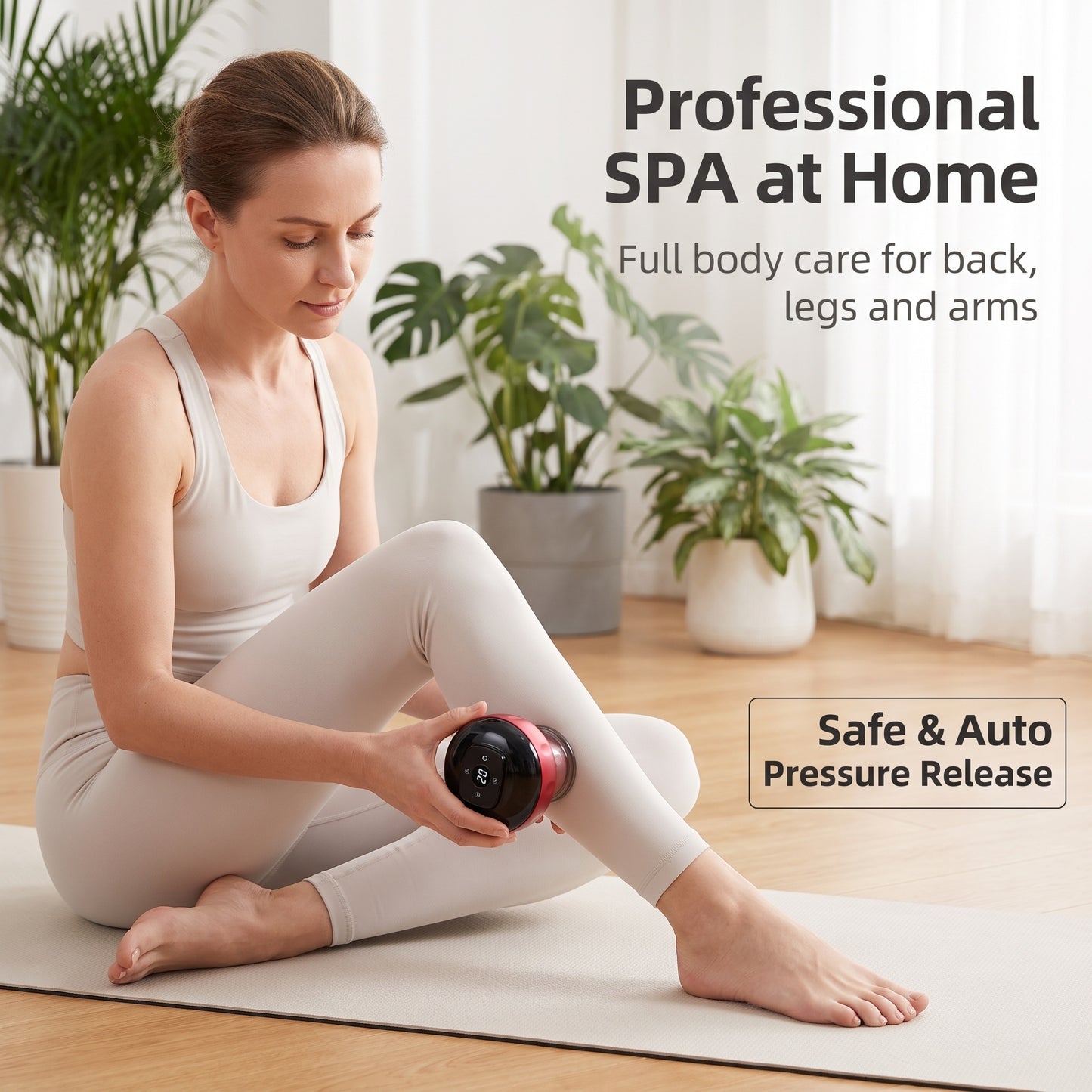 💆 4 az 1-ben intelligens terápiás készülék🔥Kúpterápia + gua sha + masszázs + hőterápia🛡️Állítható negatív nyomás + PI-fűtés🎯
