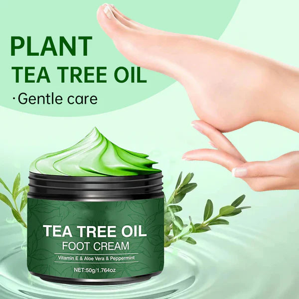 🔥🔥2+2 ingyenes🌿 Teafaolajos frissítő lábkrém – Intenzív hidratálás, fáradt lábak megnyugtatására!❄️ Hűsítő borsmentás lábápoló krém – Repedt sarok ápolása, nem zsírosító formula!