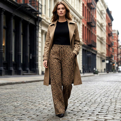 😜35% árcsökkentés👍2026 Új modell🐆 Magas derékes leopard mintás nadrág – Trendi stílus és maximális kényelem!