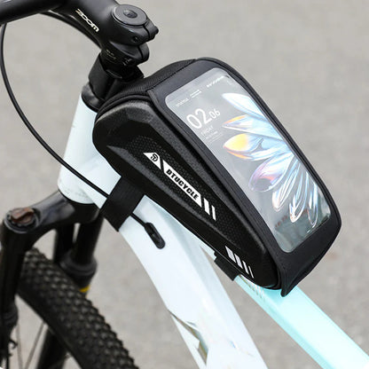 🎉44% árcsökkentés 🚲Nagy kapacitású EVA kerékpár felsőcső táska📱Vízálló kerékpáros táska érintésérzékeny TPU ablakkal –Kettős cipzár, ütés- és vízlepergető kivitel!