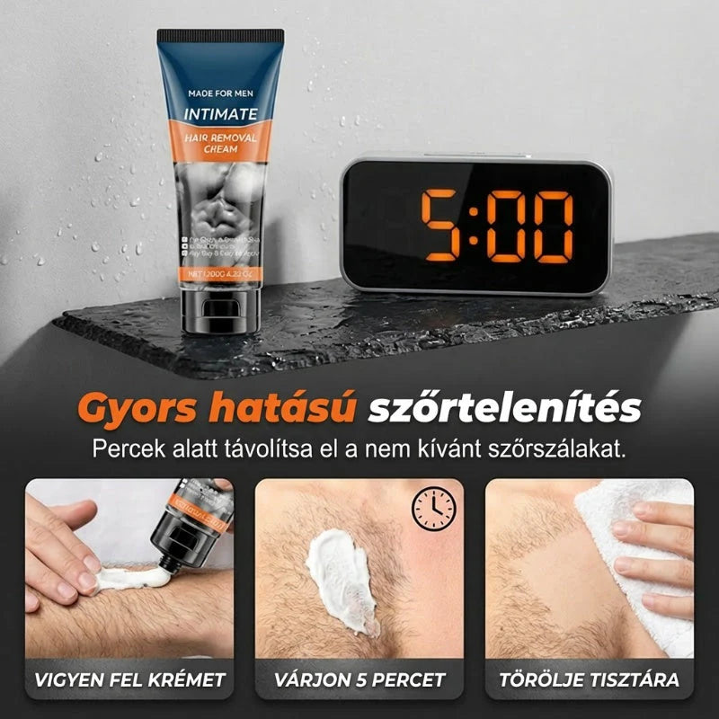 🔥1+1 ingyenes🧔 Férfi kíméletes szőrtelenítő krém🌿 Növényi összetevős testszőrtelenítő – Sheavaj és aloe vera ápolja a férfi bőrt irritáció nélkül!