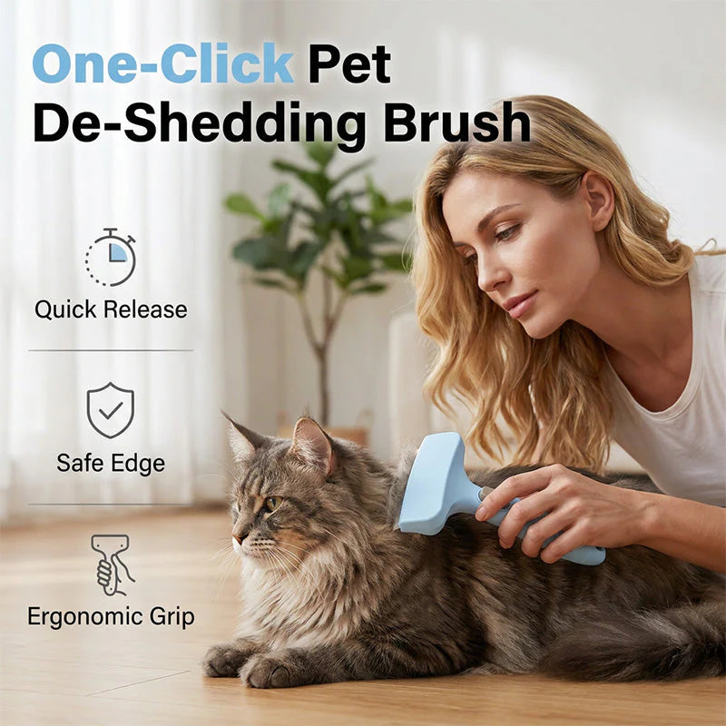 🎁1+1 INGYEN (2 db)🐾 Egygombos állatszőr kefe – Könnyű szőrtisztítás kedvence számára！