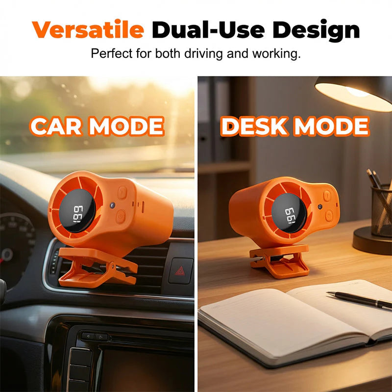 🔥1+1 ingyenes (összesen 2)🚗💨 LED-es autós hűtőventilátor – Csendes, erős légáram, 199 sebességfokozattal! 🌬️🔋