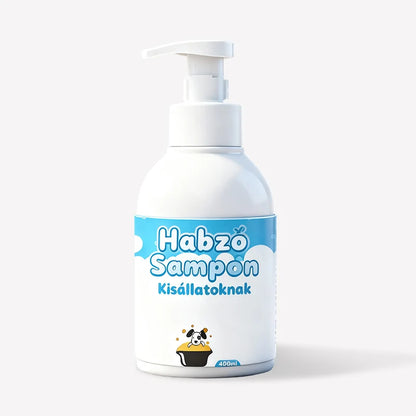 🐕🧴 Habzó sampon kisállatoknak – 3 lépéses tisztítás, pH-egyensúlyozott, természetes hipoallergén összetevőkkel! 🐱✨
