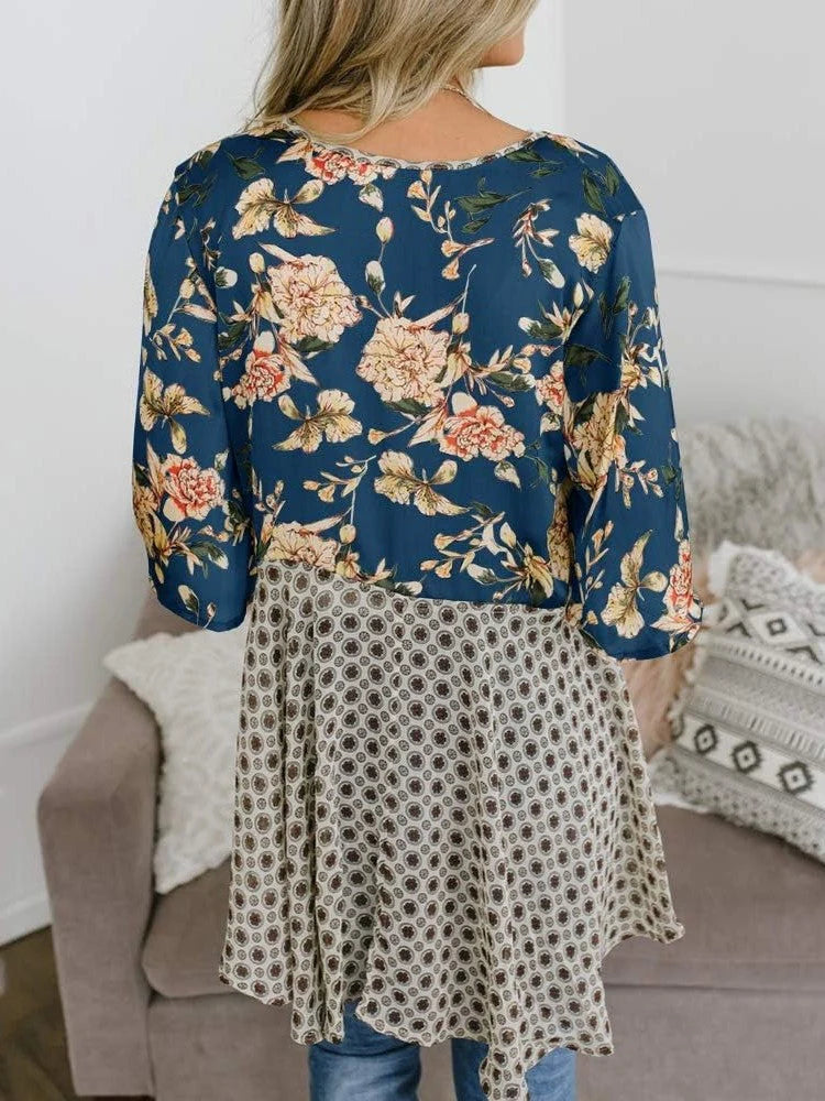 😜50% árcsökkentés 🎁Ingyenes ajándék-📿Gyönyörű nyaklánc🌸 Boho virágmintás sifon kardigán – Könnyű, fodros és sokoldalú nyári stílus!