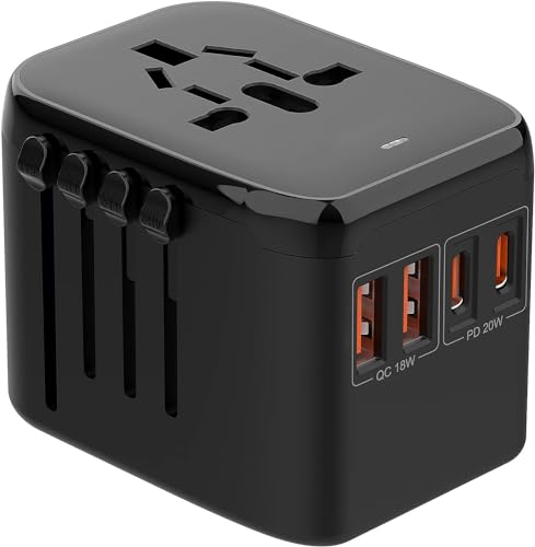 ✈️⚡ Univerzális utazási adapter – GaN 20W gyorstöltés, 180+ országban használható!🌍🔌 5 az 1-ben világadapter – dupla biztosíték, biztonságos töltés mindenhol!