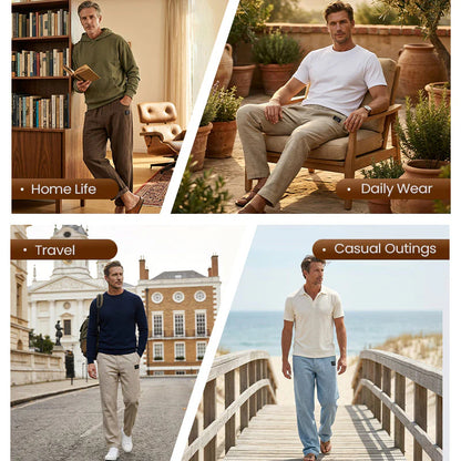 📿Ingyenes gyönyörű karkötő💕Korlátozott ideig 70% kedvezmény!!🌬️✨ Férfi pamut-len széles szárú nadrág👖🌞 Kiváló minőségű len-pamut keverékből készült, széles szárú nadrág – a strandtól az irodáig, könnyedén illeszkedik mindenféle stílushoz!
