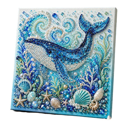 🐚✨ Tengeri élőlények DIY gyöngyfestő készlet – Ragyogó műgyöngyökkel, 8 mintában! 🎨💎