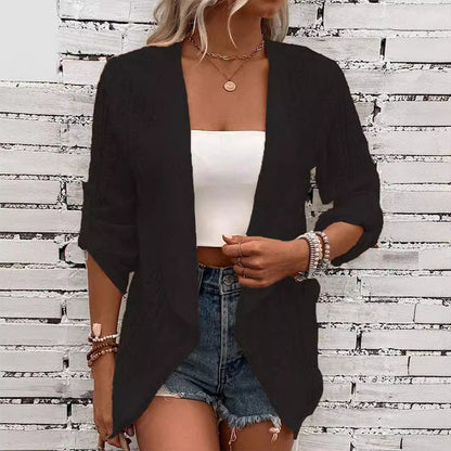 📿Ingyenes rózsa nyaklánc🌿💃 Könnyű nyári réteges kardigán – Háromnegyedes ujjal, S–3XL-ig – Minden alkalomra! 🛍️🌟