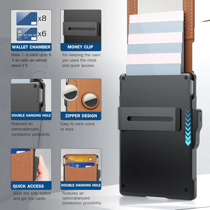 👍2026 Új modell💳AirTag-hez készült minimalista pénztárca – RFID védelemmel és pop-up kártyatartóval!