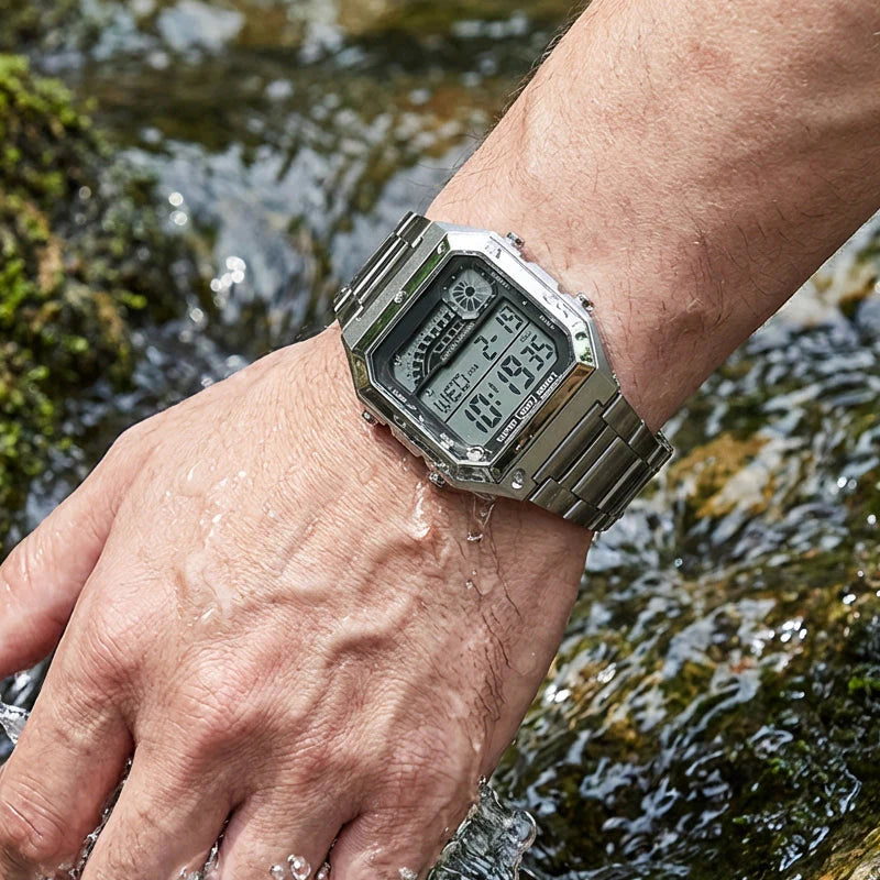 🎁⏰Az utolsó 50 db Ingyenes ajándék-📿Gyönyörű karkötő⌚💎 Uniszex digitális óra – Modern funkciók és tartózkodás egyben!