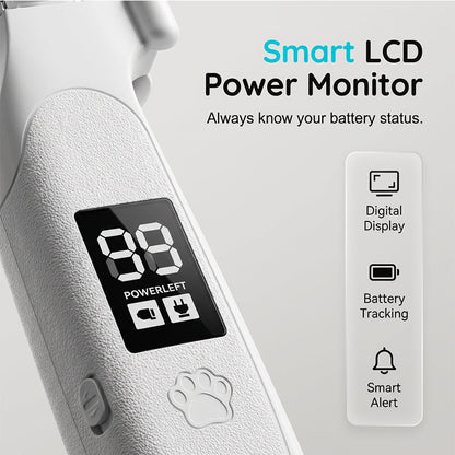 🐕💡 LED-es kisállat-körmvágó – Beépített vérvonalkijelző, LCD akkumulátor-kijelző, rejtett csiszolóval! 🐱✨