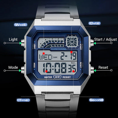 🎁⏰Az utolsó 50 db Ingyenes ajándék-📿Gyönyörű karkötő⌚💎 Uniszex digitális óra – Modern funkciók és tartózkodás egyben!