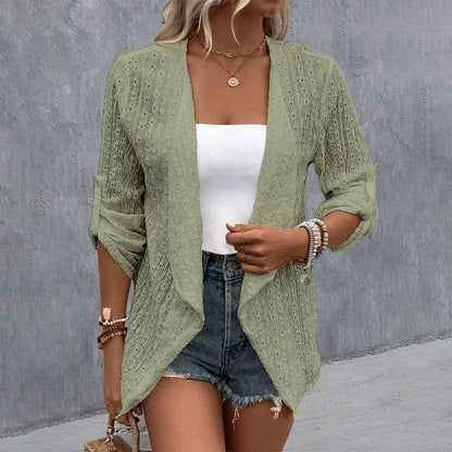 📿Ingyenes rózsa nyaklánc🌿💃 Könnyű nyári réteges kardigán – Háromnegyedes ujjal, S–3XL-ig – Minden alkalomra! 🛍️🌟
