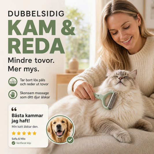 🐕✨Kétoldalas szőrkefe háziállatok számára – Eltávolítja a szőrcsomókat és a kihullott szőrszálakat | MOST 50 %-os kedvezménnyel! 🐱💚