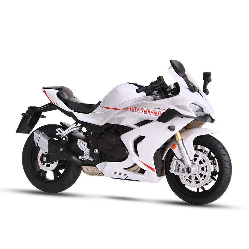 🔥Második termék féláron🏍️1:12 Skálás Motorkerékpár Modell – Interaktív Fény + Hang!