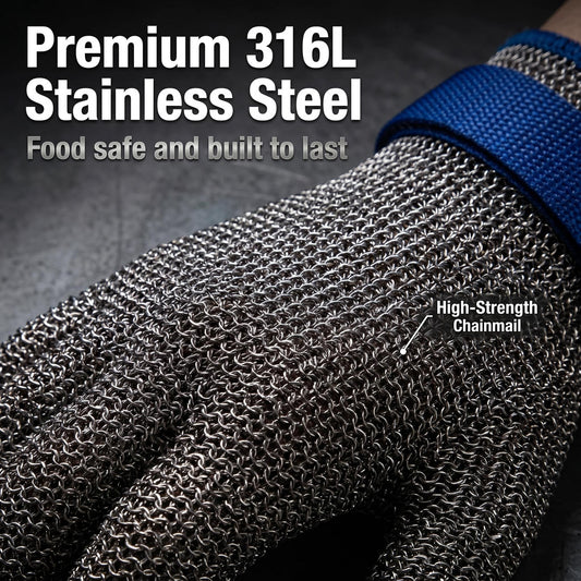 🧤Stainless Steel Cut-Resistant Mesh Glove⏳ Élelmiszeripari minőségű rozsdamentes acél hálós fémkesztyű！