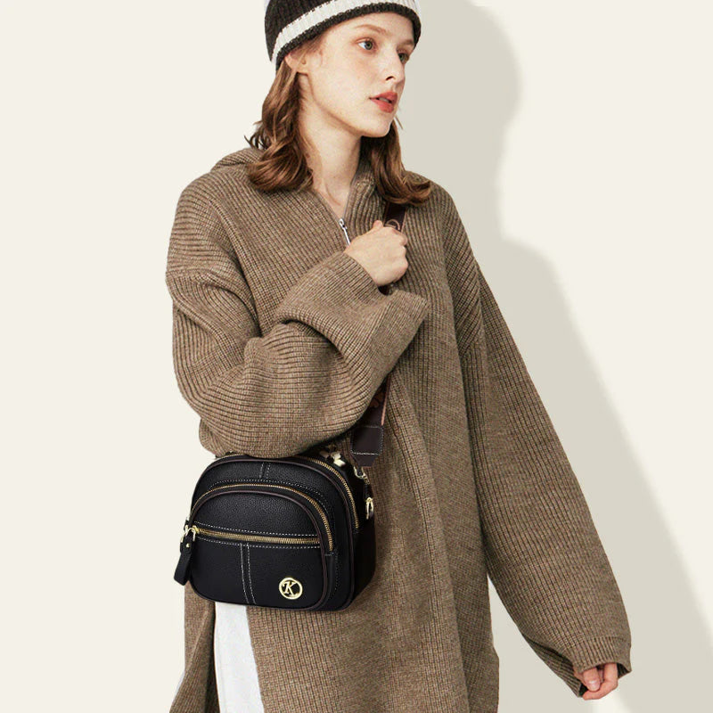 🎉45% árcsökkentés✨Keresztpántos elegáns kézitáska👜Boho stílusú többfunkciós bőr táska – Állítható széles vállpánt, többrekeszes rendezett tárolás!