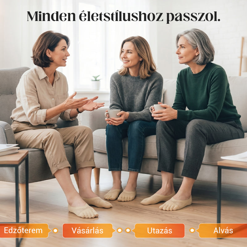 🔥🔥8 pár+2 pár ingyenes🌸💨 Láthatatlan, légáteresztő zokni🧦✨ Német minőségű bársony ötujjú zokni: 24 órás fájdalommentes lábajánlat!