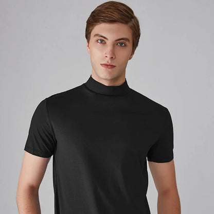 🔥1+1 ingyenes👕 Magas gallér férfi póló🌿 Lélegző anyag – Elegáns mindennapi viselet minden férfinak!