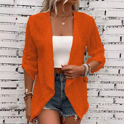 📿Ingyenes rózsa nyaklánc🌿💃 Könnyű nyári réteges kardigán – Háromnegyedes ujjal, S–3XL-ig – Minden alkalomra! 🛍️🌟