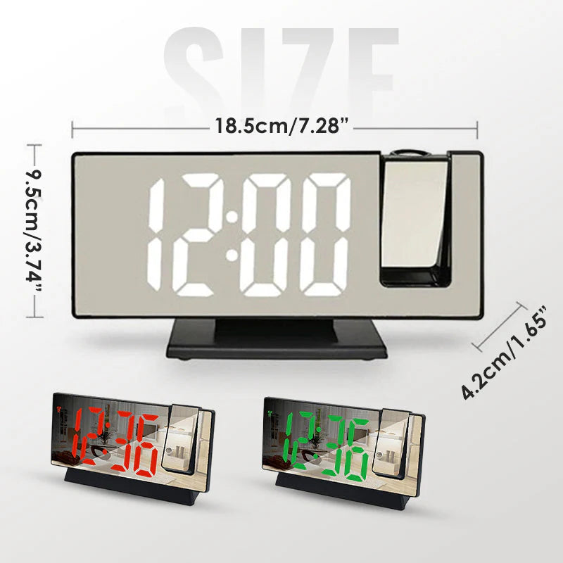 😁árcsökkentési akció⏰Multifunkciós LED Óra Tükör – Ébresztő + Vetítő + Hőmérséklet!