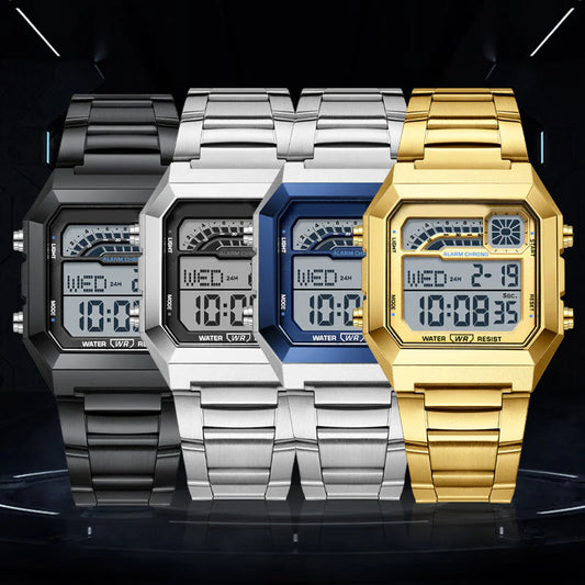 🎁⏰Az utolsó 50 db Ingyenes ajándék-📿Gyönyörű karkötő⌚💎 Uniszex digitális óra – Modern funkciók és tartózkodás egyben!