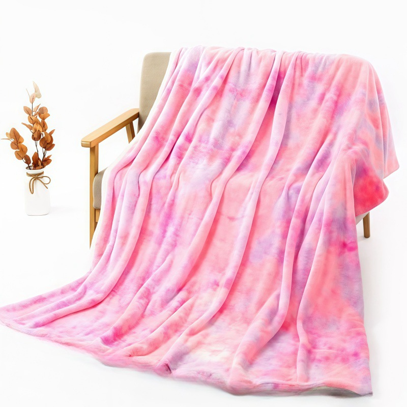 🌈 Élénk tie-dye minta + rendkívül puha plüss szövet🛋️ Minden évszakra alkalmas – Könnyű melegség, mosógépben mosható！