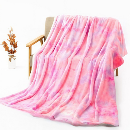 🌈 Élénk tie-dye minta + rendkívül puha plüss szövet🛋️ Minden évszakra alkalmas – Könnyű melegség, mosógépben mosható！