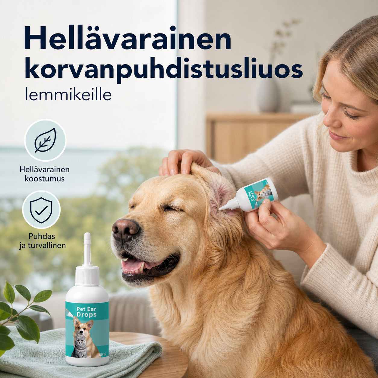 🎁1+1 INGYEN (2 db)🐕👂 Kíméletes fültisztító cseppek – Rugalmas szilikoncsúccsal, 4 lépéses használattal, macskáknak és kutyáknak! 🐱✨