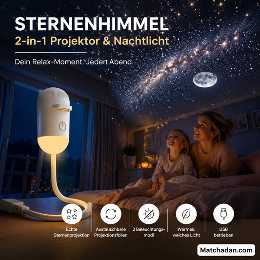 🔥12 csillagos égbolt🌌 2 az 1-ben csillagos égbolt-vetítő és éjszakai lámpa – Cserélhető fóliák, USB-s tápellátás – Romantikus hangulat vagy biztonságos éjszakai fény✨