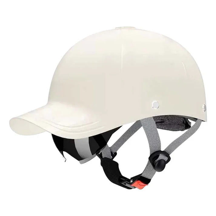 ⛑️ Unisex baseball sapka stílusú motoros sisak – Többréteges védelem (ABS+EPS) + beépített napvédő szemellenző🏍️🧢