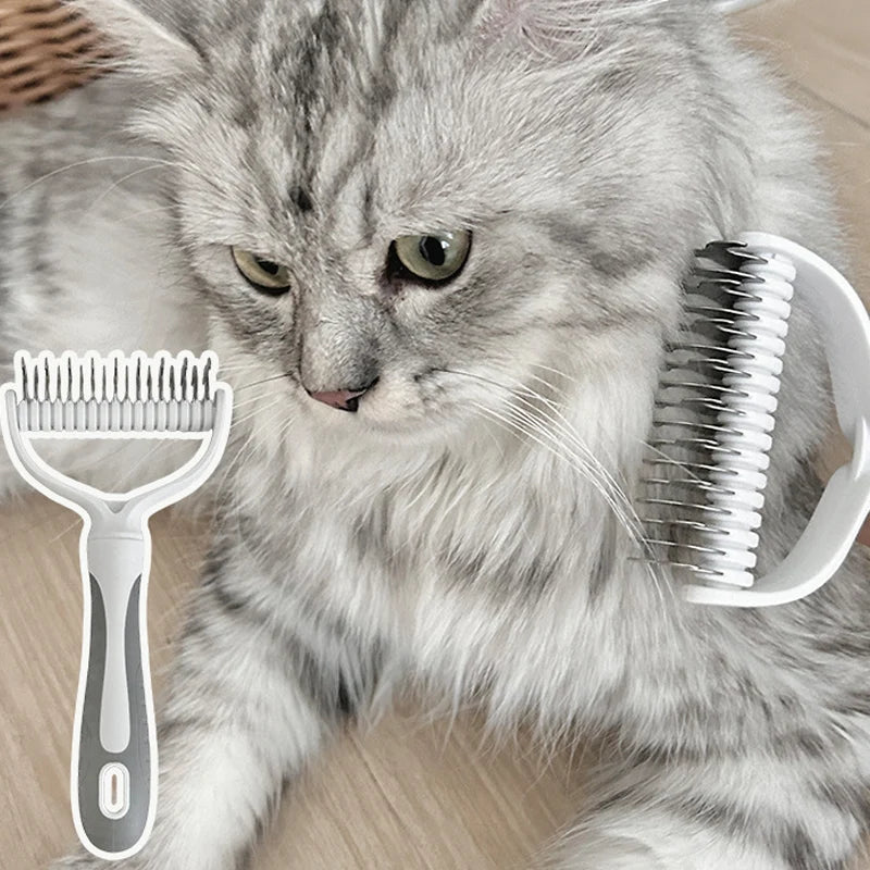 🐕✨Kétoldalas szőrkefe háziállatok számára – Eltávolítja a szőrcsomókat és a kihullott szőrszálakat | MOST 50 %-os kedvezménnyel! 🐱💚