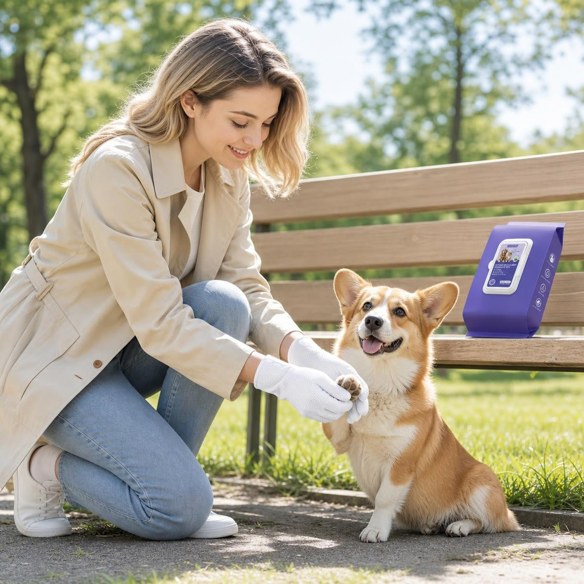 🐕🧤 Öblítés nélküli tisztítókesztyű – Texturált gyöngyházfelület, alkohol- és fehérítőmentes, teljes testre! 🐱✨