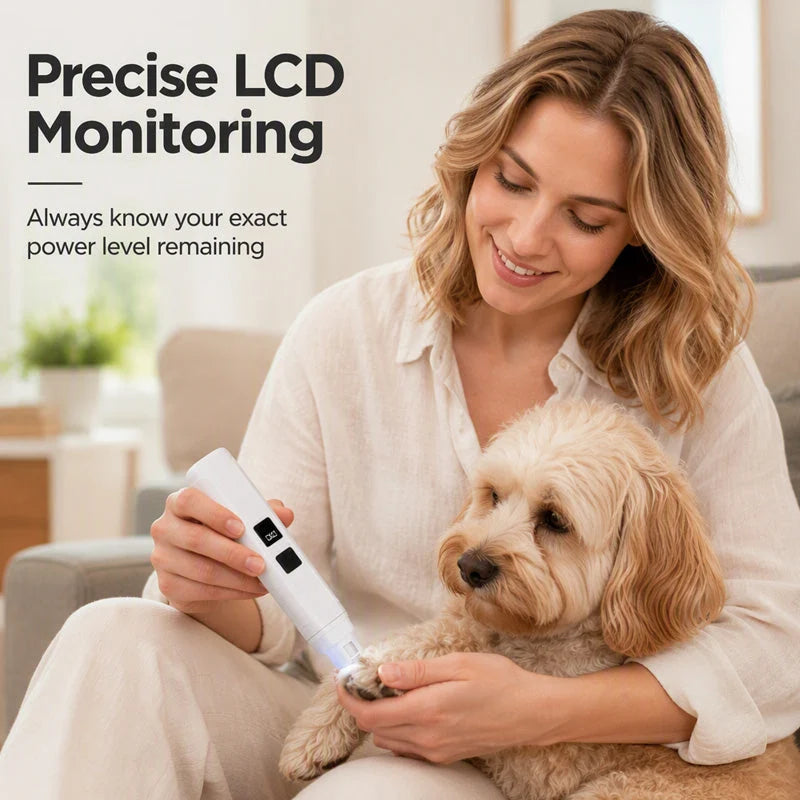 🐕✨ Intelligens digitális körömcsiszoló – Precíz mérnöki munka, 3 sebességfokozat, csendes működés, 500 mAh! 🐱💅