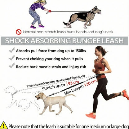 🐕⚡ DOGZIP kéz nélküli futópóráz – Rugalmas rész 193 cm-ig, elnyeli a rántásokat, védi a csuklódat és a derekadat! 🏃‍♂️🛡️